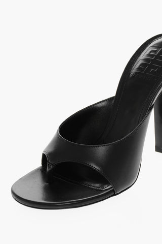 Leather LOOK BOOK Thong Mules with Stiletto Heel 10,5cm