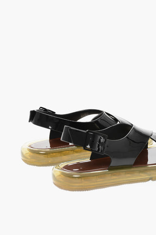 Criss Cross Rubber Sandals with Injected Sole