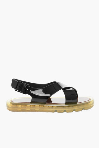 Criss Cross Rubber Sandals with Injected Sole