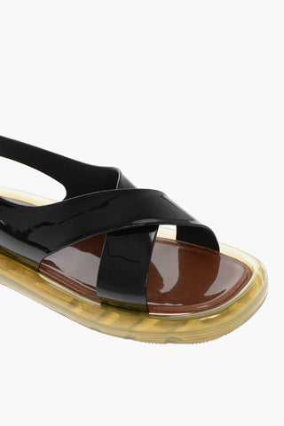 Criss Cross Rubber Sandals with Injected Sole