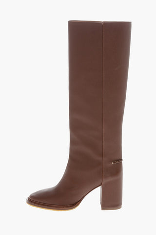 Squared Heel Nappa Knee-length EDIT Boots 9cm