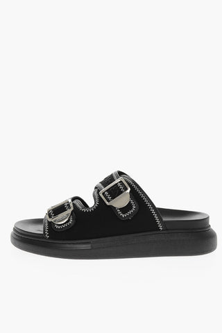 Contrasting Stitchings 2 Bouckle Sliders with Embossed Logo