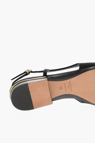 Satin RITA Slingback Ballet Flats with Logo Jeweled Buckle