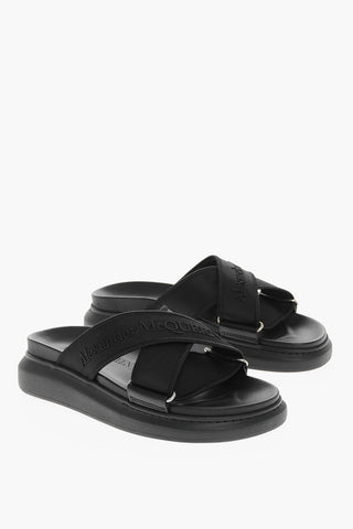 Criss Cross Sliders with Embroidered Logo
