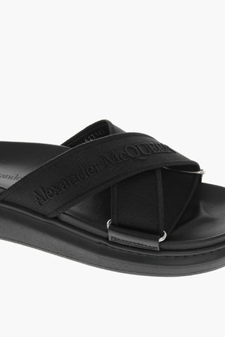 Criss Cross Sliders with Embroidered Logo