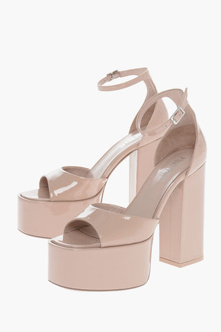 Patent Leather TATIANA Platform Sandals with Ankle Strap 12cm