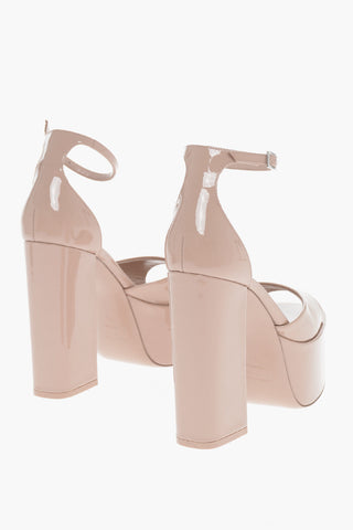 Patent Leather TATIANA Platform Sandals with Ankle Strap 12cm