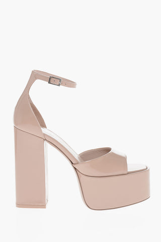 Patent Leather TATIANA Platform Sandals with Ankle Strap 12cm