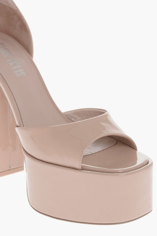Patent Leather TATIANA Platform Sandals with Ankle Strap 12cm