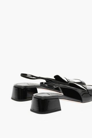 Patent Leather Slingback Penny Loafers