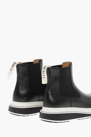 Contrasting Sole Leather Chelsea Booties