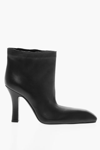 Squared Toe FALKON Leather Booties 10cm