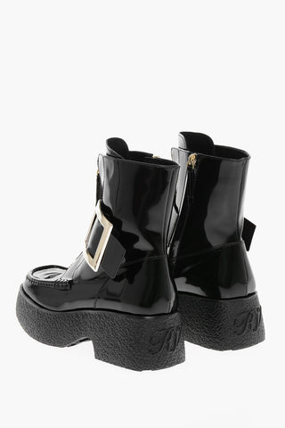 Patent Leather RANGERS Platform Booties with Maxi Buckle