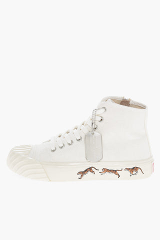 Canvas TIGER High-top Sneakers with Inner Zip