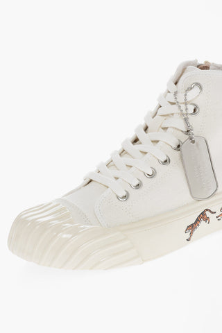 Canvas TIGER High-top Sneakers with Inner Zip