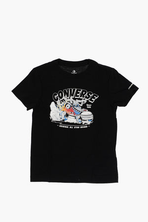 Crewneck T-Shirt FLAMING CHUCK MOBILE Printed on the Front