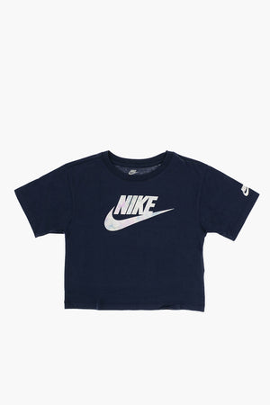 Boxy-Fit Rundhals-T-Shirt mit aufgedrucktem Logo