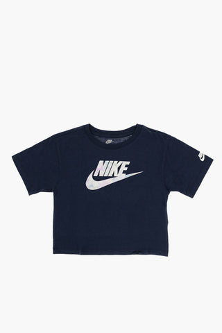Boxy Fit Crewneck T-Shirt with Printed Logo