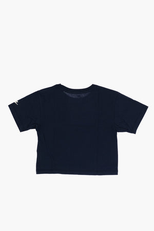 Boxy-Fit Rundhals-T-Shirt mit aufgedrucktem Logo