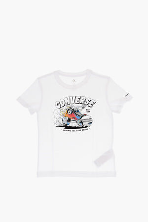 T-Shirt Girocollo FLAMING CHUCK MOBILE Stampata sul Fronte