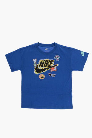 T-Shirt mit Rundhalsausschnitt, Frontprint und Patches