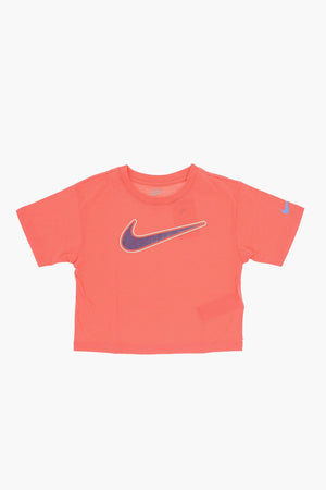 Rundhals-T-Shirt in Uni mit Lurex-Logo