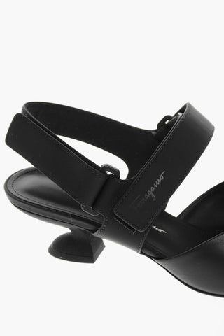 Spool Heel SAGAR Leather Slingbacks 4cm