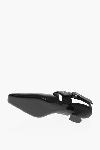 Spool Heel SAGAR Leather Slingbacks 4cm