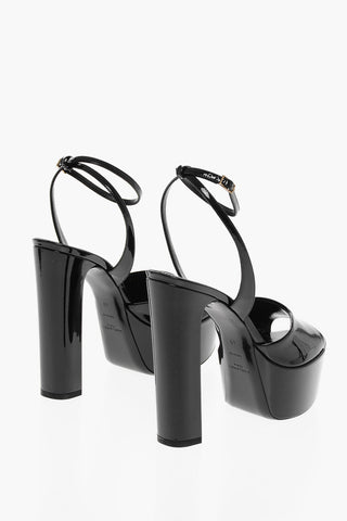Patent Leather GRUPY Platform Sandals with Ankle Strap 17cm