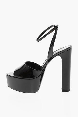 Patent Leather GRUPY Platform Sandals with Ankle Strap 17cm