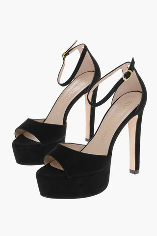 Suede DISCO Platform Sandals with Ankle Strap 15cm