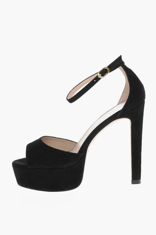 Suede DISCO Platform Sandals with Ankle Strap 15cm
