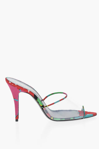 Mules GIPPY Trasparenti con Tacco Multicolor Rivestito 10cm