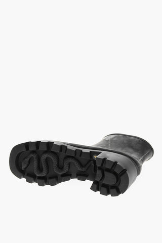 Squared Toe DEMETRA Rubber Booties with Jewely Buckle 7cm