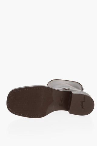 Back Zipped Fumè Leather Biker Booties