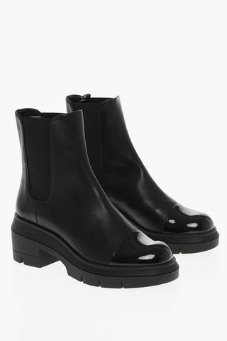 Patent Leather Toe NORAH Chelsea Booties