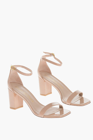 Sandali in Vernice NUDIST CURVE con Cinturino alla Caviglia 8cm