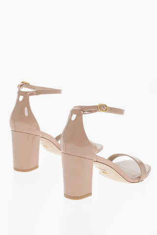Sandali in Vernice NUDIST CURVE con Cinturino alla Caviglia 8cm