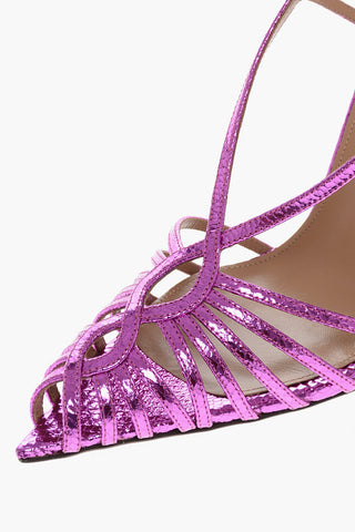 Lamè Leather MISTRESS Slingback Sandals with Stiletto Heel 12cm