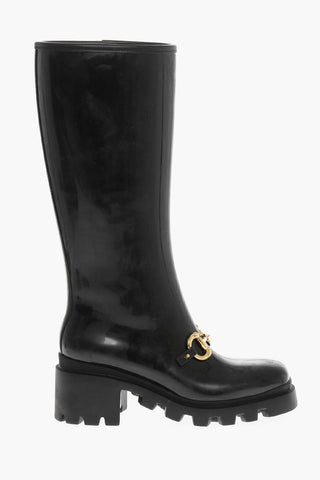 Under the Knee EVOLUTION Rubber Boots with Front Buckle