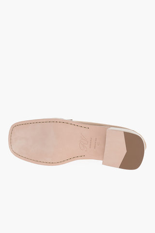Golden Buckle Suede Penny Loafers