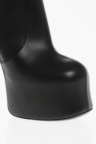Leather PIUMA Platform Booties with Ankle Straps 17cm