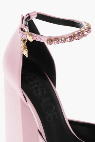 Jewel Strap Satin Platform Pumps 17cm