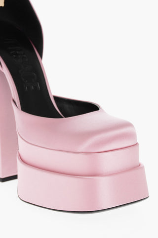 Jewel Strap Satin Platform Pumps 17cm