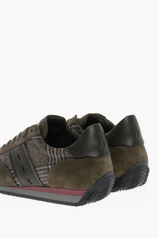 District Check Wool Sneakers with Suede Inserts