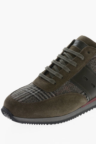 District Check Wool Sneakers with Suede Inserts