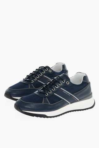 Nappa and Nylon Low-top Sneakers with Rubber Sole