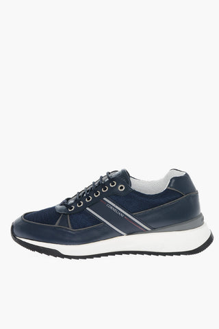 Nappa and Nylon Low-top Sneakers with Rubber Sole