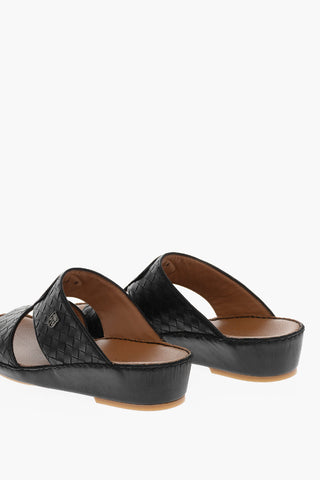 SCIENTIFIC SHOE Woven Leather Sandals with Rubber Sole