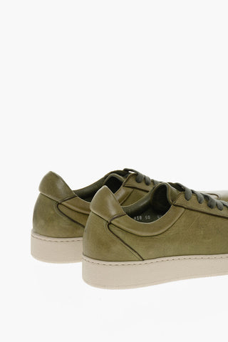 Low-top Deerskin Sneakers with Rubber Sole